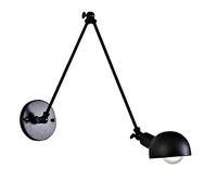 LXHK Lampada da Parete Industriale con Braccio Girevole, LED Lampade da Muro Vintage Retro E27 Applique da Parete a Braccio Lungo Estensibile, Lampada Muro Nero Pieghevole Metallo Scale,50+50cm