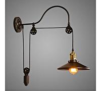 LXHK Lampada da Parete Puleggia Industriale, LED Lampade da Muro Vintage Carrucola Orientabili, E27 Wall Style Stile Loft Lampade di Sollevamento Luci da Parete per Scale Corridoio Villa