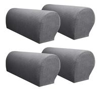 LXHZSY Copri Braccioli Divano 4PCS Stretch Armrest Covers Set Chair Sofa Arm Protectors Armchair Covers Solid Couch Cover Removable Elastic Armchair Sofa Arm Cover(Dark Grey)
