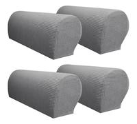 LXHZSY Copri Braccioli Divano 4PCS Stretch Armrest Covers Set Chair Sofa Arm Protectors Armchair Covers Solid Couch Cover Removable Elastic Armchair Sofa Arm Cover(Light Grey)