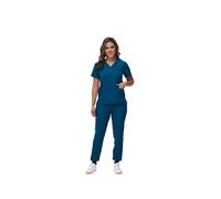LXHZSY Divisa Infermiere Donna Camici Uniformi Medico e Infermiere Uniforme Odontoiatrico Pediatria Set Servizi Asciugatura Rapida(Caribbean Blue,XXL)