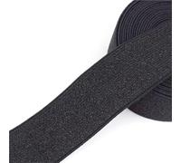LXHZSY Elastico per Cucito 5/10M 10-50mm Fascia Elastica Glitterata for Cucire Elastici for Indumenti, Pantaloni, Cinture, Nastri, Accessori Fai da Te(Black,5Meters,25mm)