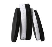 LXHZSY Elastico per Cucito Cintura Elastica Regolabile con Occhielli Neri e Bianchi da 20/25 mm for Pantaloni Donna Incinta, Realizzata all'Uncinetto Bottoni Piatti(Black,3.0m,25mm)