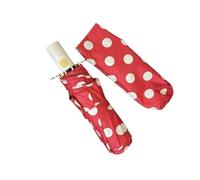 LXHZSY Ombrello Pieghevole Ombrello parasole automatico versatile grande a punta d'onda, retrò, da donna, anti UV, a tre pieghe(Red automatic)