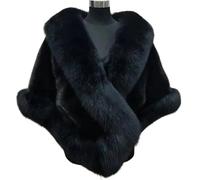 LXHZSY Poncho Donna Scialle alla Moda Morbido Autunno Inverno Matrimonio Cappotto Caldo da Sposa Cappotto Capospalla con Tocco fine for Lavorare(Black)