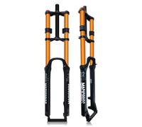 LXJBBD Forcella Anteriore per Mountain Bike, Forcella a Doppia Spalla con Sospensione Pneumatica, Corsa di 180mm, Freno a Disco, Tubo Sterzo da 28,6mm, 9x100mm QR, Compatibile con Bici da 26/27,5/29