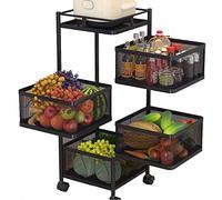 LXJBBD Scaffale da cucina rotante a 4 strati, carrello da portata per frutta e verdura, scaffale per la casa per organizzare la cucina