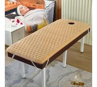 LXJDDLD Camel 6cm,R 70x180cm,Materasso in Memory Foam Antiscivolo per Lettino Salone Bellezza,Coprimaterasso per Lettino Spa Cotone Lavorato A Maglia,Copri Lettino per Massaggio Facciale con Foro