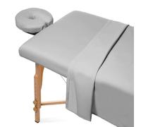 LXJDDLD ,Grigio,195 * 91cm,Set di Fogli da Tavolo da Massaggio in Microfibra di 3 Pezzi, Include Copertura da Tavolo da Massaggio, Fogli Montati Riutilizzabili Lavabili