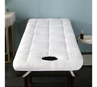 LXJDDLD Materasso per Lettino da Massaggio A Testata Quadrata/Rotonda/Trapezoidale,Coprimaterasso per Lettino Spa con Foro per Respirazione,Accessori Massaggi Topper Protettivo,White r,70x190cm