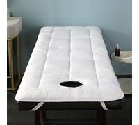 LXJDDLD Materasso per Lettino da Massaggio A Testata Quadrata/Rotonda/Trapezoidale,Coprimaterasso per Lettino Spa con Foro per Respirazione,Accessori Massaggi Topper Protettivo,White s,70x180cm