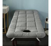 LXJDDLD Materasso per Lettino da Massaggio A Testata Quadrata/Rotonda/Trapezoidale,Coprimaterasso per Lettino Spa con Foro per Respirazione,Accessori Massaggi Topper Protettivo,Gray r,70x190cm