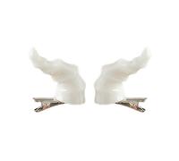 LXJLXD 2 fermagli per capelli a forma di corno del diavolo, forcine per capelli per feste di Halloween, per donne e ragazze, per scattare foto, trecce, giochi di ruolo (bianco)