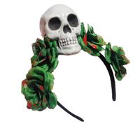 LXJLXD Cerchietto per capelli con teschio, per Halloween, sposa, sanguinante, gioco di ruolo, feste in maschera, balli, feste, spettacoli dal vivo (verde)