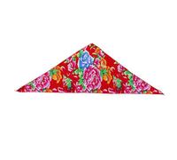 LXJLXD Delicato turbante con fiori nordorientali per ragazze che scattano foto, sciarpa etnica per donne in viaggio accessorio per capelli (piccola tria di peonie rosse)