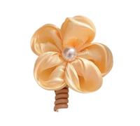 LXJLXD Elastico per capelli a forma di fiore, per capelli morbido, stile casual, elastico per capelli, per trecce da ragazza (giallo miele)