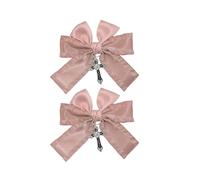 LXJLXD Fermaglio per capelli con fiocco con ciondolo, forcina per capelli da donna, per coda di cavallo, strumento per acconciature da ragazza (rosa, 1 paio)