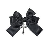 LXJLXD Fiocchi per capelli con ciondolo, forcina per capelli da donna, per coda di cavallo, strumento per acconciature (nero, 1 pezzo)