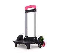 LXJLXD Zaino Trolley 6 Ruote Rotolamento Bagagli Carrelli Carrello Pieghevole Carrello Multifunzionale Mano Carrello per Borse Scuola Borsa Pet, Rosa della ruota di tre colori, 43*27*19cm(foldable)