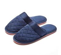 LXJYDN Pantofole Pantofole di Raso Reticolo di Diamanti Pannelli da Casa Non Slip per Uomini E Donne-Blu Navy-39/40