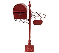 LXLA Cassetta Postale Cassetta Postale Esterna con Posta, Cassetta delle Lettere Media con Chiusura per Impieghi Gravosi, Scorri Il Design Decorativo, Targa Indirizzo e 2 Chiavi Incluse (Color : Red)