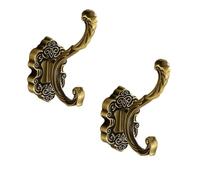 LXLAEOANG Attaccapanni A Muro Ganci appendiabiti in lega di alluminio 1/2 pezzi Gancio da parete in metallo oro/bronzo/ottone/rame/nero/bianco 4,72 * 3,74 pollici(Bronze-2pcs)