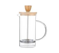 LXLAEOANG Caffettiera A Pressione Trasparente Con Filtro For Caffè, A Percolazione In Acciaio Inossidabile, Bollitore In Vetro Borosilicato Resistente Al Calore(Wooden-Lid-1000ml)