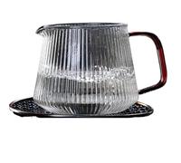 LXLAEOANG Caffettiera in vetro for caffè e tè versati, con corpo in a righe verticali, adatta al microonde resistente calore (400 ml 600 ml)(400ml)