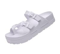 LXLAEOANG Ciabatte estive con Suola Spessa for Donna, Sandali da Spiaggia Leggeri Supporto Plantare in Eva e Piattaforma(White 2,38)