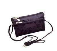 LXLAEOANG Portafoglio da donna con quattro cerniere, borsa lunga a pochette, borsa retrò in pelle per Carte, Monete(Purpl)