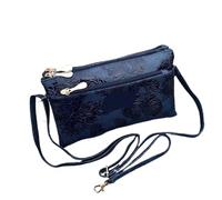 LXLAEOANG Portafoglio da donna con quattro cerniere, borsa lunga a pochette, borsa retrò in pelle per Carte, Monete(Blue)
