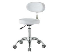 LXLAEOANG Sgabello Con Rotelle Sgabelli con ruote, mobili for estetisti, bar, parrucchieri, saloni di bellezza, sedie da toilette(White-hospital wheel)
