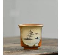 LXLAEOANG Tazza da tè in ceramica antica 120 ml con inchiostro retrò, tazza pesca sul fiume, grande in grezza, set Kung Fu
