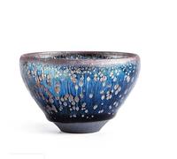 LXLAEOANG Tazza Tenmokus Blue Star Yuteki con smalto naturale, artigianato della dinastia Song, ciotola da tè in ceramica, patrimonio culturale immateriale