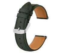 LXLAEOANG Texture Leather Watch Strap Belt for Men Women 18mm 20mm 22mm Bracelets Watchband Quick Replacement Black Silver Buckle per uomo e donna(Green-silver,20mm)