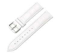 LXLAEOANG Universal Replacement Leather Watch Strap Leather Watchband for Men Women 12mm 14mm 16mm 18mm 19mm 20mm 21mm 22mm 24mm Watch Band per uomo e donna(White,17mm)