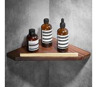LXLCFHTD Mensola angolare for doccia, in noce, for bagno, a parete, in legno massello, for cosmetici, prodotti for la pelle, angolare, for doccia, cestino triangolare, ripiani for cucina, portabottigl