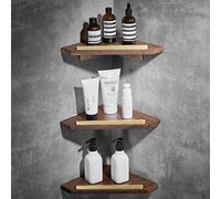 LXLCFHTD Mensola angolare for doccia, in noce, for bagno, a parete, in legno massello, for cosmetici, prodotti for la pelle, angolare, for doccia, cestino triangolare, ripiani for cucina, portabottigl