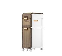 LXLCFHTD Modern Plastic Bathroom Storage Cabinet with Locking Wheels and Drawers Waterproof Side Storage Tower for Small Bathroom Kitchen Laundry Room Space saving and Stylish Storage Solution(3 Tier,