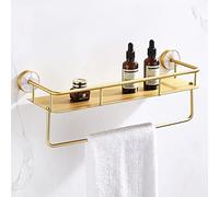 LXLCFHTD Organizer for doccia, portaoggetti for doccia, mensole galleggianti, portasciugamani dorato di lusso, tutto in rame, da appendere alla parete, organizer for il bagno, portaoggetti for cosmeti
