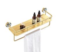 LXLCFHTD Organizer for doccia, portaoggetti for doccia, mensole galleggianti, portasciugamani dorato di lusso, tutto in rame, da appendere alla parete, organizer for il bagno, portaoggetti for cosmeti