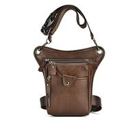 LXLTL Vintage in Pelle Marsupio, Impermeabile arsupio da Gamba Marsupio Laterale Marsupio Moto Borsello Cintura Marsupio Porta Cellulare Marsupio Cosciale Cinturone per Uomo e Donn,Marrone
