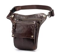 LXLTL Vintage Pelle Marsupio Moto Marsupio, Marsupio Laterale Borsello da Cintura Marsupio Cosciale Tattico Zaino Uomo e Donna,A