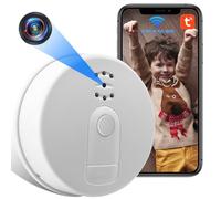 LXMIMI Telecamera Nascosta WiFi, Rilevatore di Fumo Mini Telecamera WiFi HD 1080P Telecamera WiFi, 2,4 & 5Ghz WiFi Telecamera Spia Nascosta con Visione Notturna e Rilevamento del Movimento
