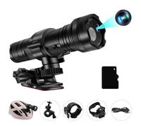 LXMIMI Telecamera Sportiva HD 1080P, 120° Moto Mini Sportiva Telecamera-d'Azione, Sport All'aperto Fotocamera Torcia con 32GB Micro SD Card