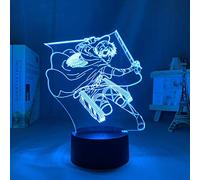 LXMISS Anime figura illusione lampada attacco su titanio Levi Ackerman LED luce notturna per camera da letto decorazione bambini attacco su tavolo titanio 3D Aot Levi telecomando