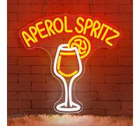 Lxmoneon Aperol Spritz Insegna al neon per decorazioni da bar luce al neon per cocktail per casa cucina insegne a LED in vetro arancione dimmerabili tramite USB per bar club feste caverna dell'uomo