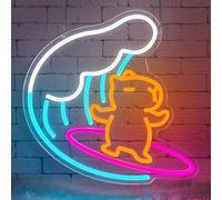 Lxmoneon Insegna al neon con capibara surfista simpatici animali insegne al neon a LED per la cameretta dei bambini luce notturna per la camera dei bambini sala giochi