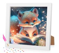 Lxmsja 5D DIY Diamond Art Painting Set per adulti con cornice, pittura a forma di volpe e diamanti per adulti e bambini, fai da te a mosaico, per la decorazione della casa, 18 x 18 cm