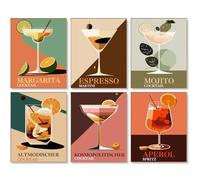 lxmydm Dipingere con i numeri, bicchieri da cocktail fai da te, dipinti a mano, set da 6 pezzi, colori in polipropilene con 6 pennelli, perfetti per chiunque come regalo (20 x 30 cm)